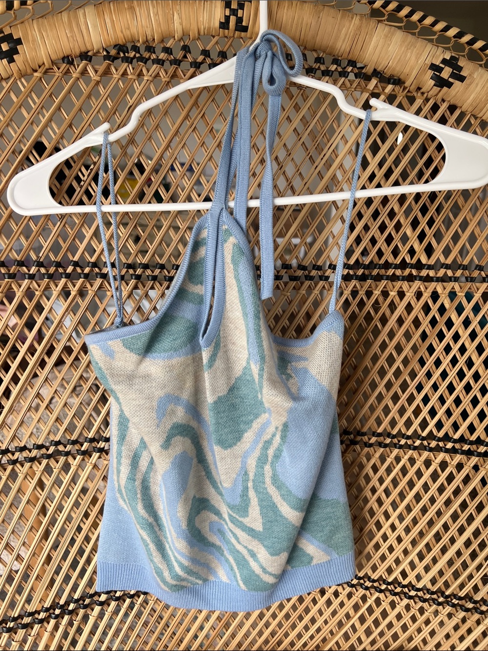 Heartloom Light Blue Swirl Halter Camisole